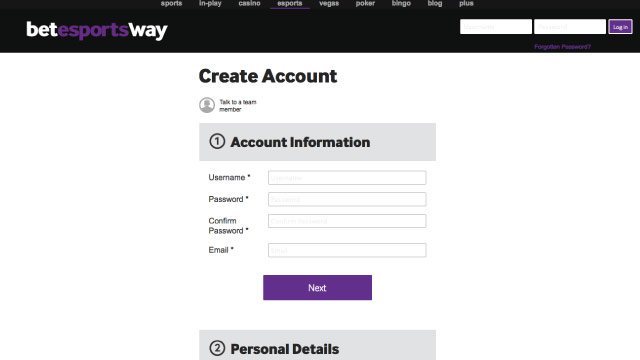 Betway eSports Registration Form